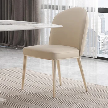 Обеденный стул скандинавского бежевого цвета, удобный для гостиной, современный Уникальный обеденный стул, Свадебная мебель для кухни Silla в помещении A1 0