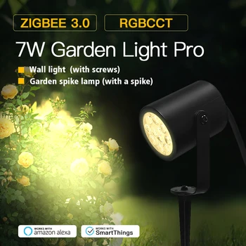 GLEDOPTO Zigbee 3.0 Smart New Garden Spike Lamp 7 Вт Светодиодный Настенный Светильник С Креплением на Кулак Для Газона На Крыше Во дворе Вечерние