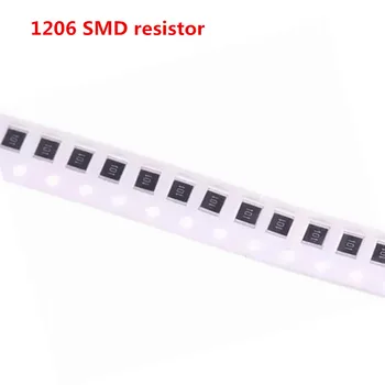 100шт 1206 Резистор SMD 0R ~ 10 М Резисторы 1/2 Вт 0 1 10 100 150 220 330 Ом 1K 2.2K 10K 100K 0R 1R 10R 100R 150R 220R 330R