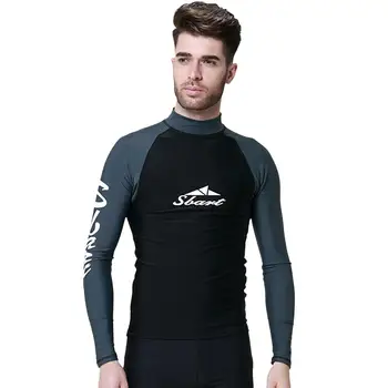 Мужской топ с защитой от сыпи, рубашки для гидрокостюмов с длинным рукавом, суперэластичные гидрокостюмы, защитные костюмы для подводного плавания, серфинга, дайвинга.