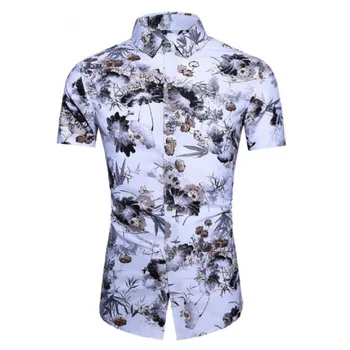 Летние новые мужские рубашки с крупным принтом 2023, свободная модная универсальная персонализированная повседневная рубашка Aloha 0