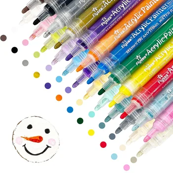 Акриловая ручка для рисования наскальными рисунками, 24 цвета, Маркер для рисования камнями, Водостойкая ручка для рисования, Товары для рукоделия, средний наконечник 3 мм