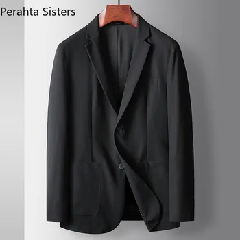 Брендовый высококачественный Весенне-осенний мужской блейзер Легкий Роскошный деловой Повседневный однобортный костюм Куртки Корейская мужская одежда