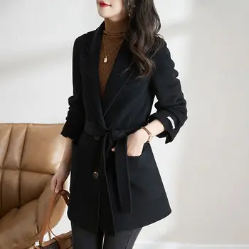 2023 осень Новое шерстяное пальто Женская Корейская мода Элитный бренд Double Face Zero Sheep Fur Coat