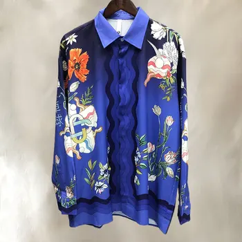 Праздничное Повседневное платье Блузка Брендовая одежда Мужская Гавайская рубашка Осенний Океанский мир Узор Принт Рубашка с длинным рукавом Mode Chemise Homme 0