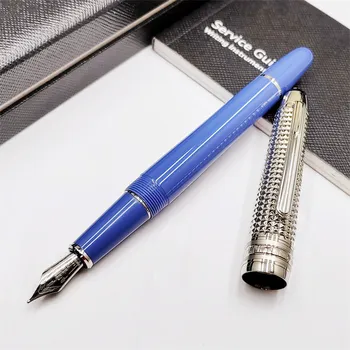 MB 2023 Новые Чернильные ручки Glacier Blue 145 класса люкс, Подарочные канцелярские принадлежности на роликах, канцелярские принадлежности с серийным номером