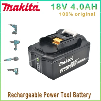100% Оригинальная Аккумуляторная Батарея Электроинструмента Makita 18V 4.0Ah со Светодиодной литий-ионной Заменой LXT400 BL1860B BL1860 BL1850