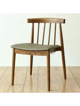 Индивидуальный Индивидуальный Простой Современный роговой стул из цельного дерева, обеденный стул в западном ресторане, Столы и стулья для обеденного отеля, Маленькие