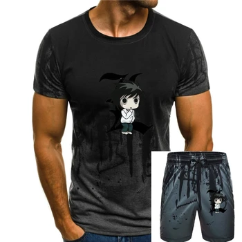 Новая серия аниме Death Note L, мужская черно-белая футболка S-3XL, футболки для хипстеров с круглым вырезом
