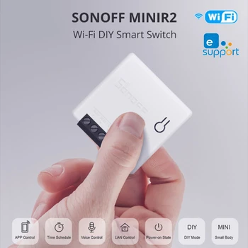 SONOFF MINIR2 WiFi Smart Switch 100-240 В Умный Дом Прерыватель Таймер Релейный Модуль Голосового Управления Для eWeLink Alexa Google Home
