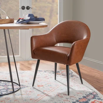 Обеденный стул Sadler, обитый коричневой тканью, с ножками цвета эспрессо