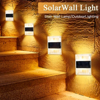 6LED Солнечный настенный светильник Наружный Водонепроницаемый Садовый сенсорный выключатель Прожекторы для омывания стен Солнечные лампы высокой яркости для дворов