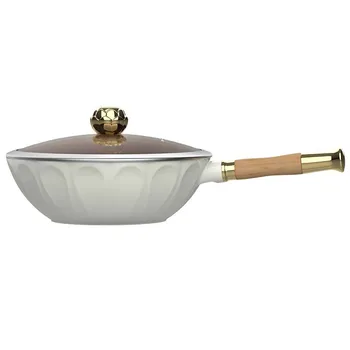 Бытовая сковорода Lotus с антипригарным покрытием, титановая кастрюля без покрытия, специально для газовой плиты, индукционной плиты, сковорода-вок, кухонная посуда