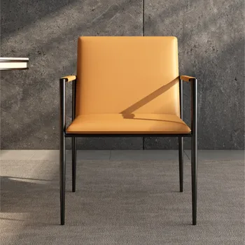 Итальянский обеденный стул для домашнего использования С подлокотниками, Настраиваемый стул для отдыха, Современный стул с простой спинкой, Кухонная мебель для дома Sillas