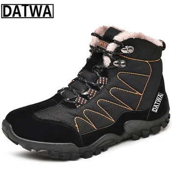 2024 Datwa/ Мужская зимняя теплая обувь для рыбалки, уличная Повседневная спортивная обувь, мужские Высокие Плюшевые Дышащие Нескользящие Зимние ботинки для скалолазания