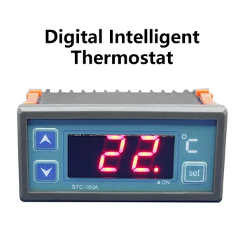 STC-100A Термостат Регулятор температуры Терморегулятор Гигрометр Регулятор охлаждения холодильника 2M NTC Датчик переменного тока 220 В