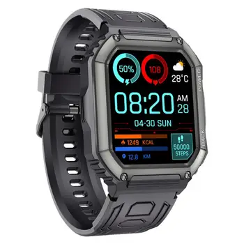 Цифровые часы Square Men BT Calling Sports Фитнес Смарт-наручные часы с поддержкой приложения, перезаряжаемые смарт-часы для повседневной жизни