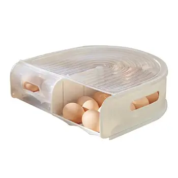 Автоматическая коробка для хранения яиц, Штабелируемый контейнер для хранения яиц, Многоразовая прозрачная коробка для яиц с крышкой, Компактный кухонный холодильник