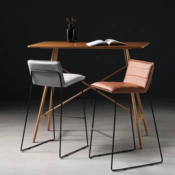 Скандинавские бытовые барные стулья, легкие роскошные барные стулья, современные барные стульчики для кормления, высокие табуреты с простой спинкой 1