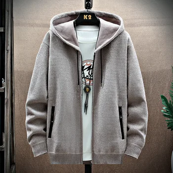 2023 Осенне-зимний мужской свитер, модный вязаный кардиган, мужской свитер высокого качества, корейская повседневная куртка, мужской свитер на молнии, 8872 1