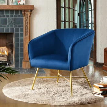 Alden Design Velvet Club Accent Chair, темно-синий 1