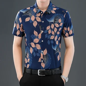 Горячая распродажа, Новая мужская рубашка с модным принтом, Персонализированные рубашки с коротким рукавом в национальном стиле, мужская Летняя деловая блузка на Гавайях 2