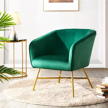 Alden Design Velvet Club Accent Chair, темно-синий 2