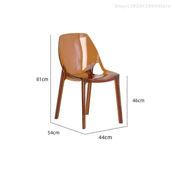 Обеденные стулья с прозрачным дизайном, скандинавские промышленные пластиковые кухонные обеденные стулья, мобильная мебель для дома Cadeira YX50DC 3