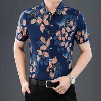 Горячая распродажа, Новая мужская рубашка с модным принтом, Персонализированные рубашки с коротким рукавом в национальном стиле, мужская Летняя деловая блузка на Гавайях 3
