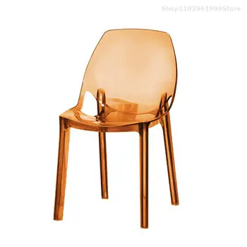 Обеденные стулья с прозрачным дизайном, скандинавские промышленные пластиковые кухонные обеденные стулья, мобильная мебель для дома Cadeira YX50DC 4