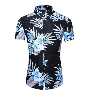 Летние новые мужские рубашки с крупным принтом 2023, свободная модная универсальная персонализированная повседневная рубашка Aloha 4