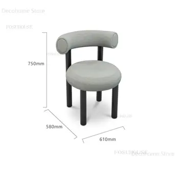 Современные минималистичные дизайнерские Бархатные обеденные стулья, кресло для переодевания, стулья со спинкой в скандинавском кремовом стиле для столовой мебели 4