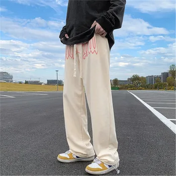Мужская уличная одежда Корейские повседневные брюки Harajuku для мужчин и женщин, спортивные брюки, широкие брюки для бега трусцой 4