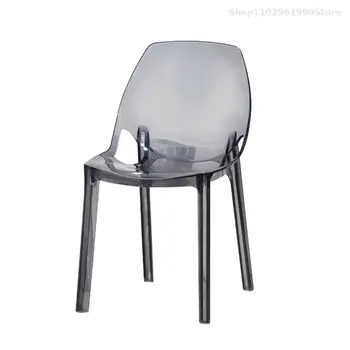 Обеденные стулья с прозрачным дизайном, скандинавские промышленные пластиковые кухонные обеденные стулья, мобильная мебель для дома Cadeira YX50DC 5