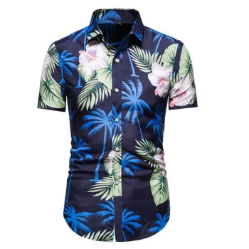 Летние новые мужские рубашки с крупным принтом 2023, свободная модная универсальная персонализированная повседневная рубашка Aloha 5