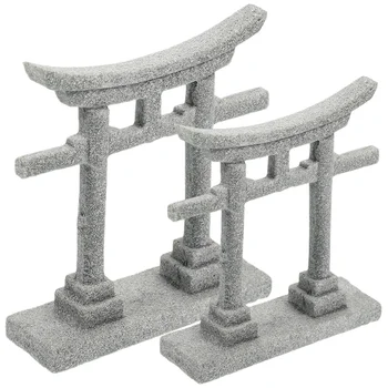 2 Шт Микро Пейзажный орнамент Настольное украшение Аквариум Статуя в стиле дзен Декор Открытый Маленький Японский сад своими руками 0