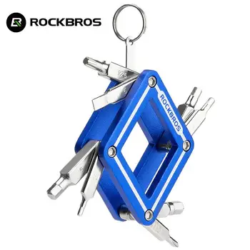 Rockbros official 8 В 1 Многофункциональные инструменты для велоспорта Велосипед из алюминиевого сплава MTB Небольшие портативные Инструменты для ремонта и обслуживания 0