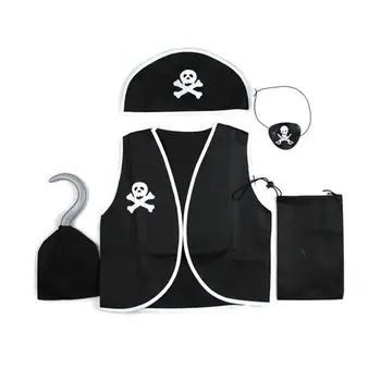 Детский костюм для пиратского шоу на Хэллоуин, пиратский наряд для вечеринки на Хэллоуин, косплей для детей, Подходящие аксессуары 0