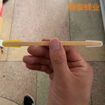 10 штук ручек из целлюлозы, двуглавых, бамбуковый шест, прозрачный с одного конца и желтый с другого 0