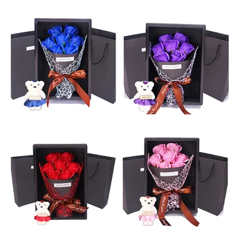 Букет ароматных мыльных роз ярких цветов, искусственные розы для подарка на День Святого Валентина, День рождения 0