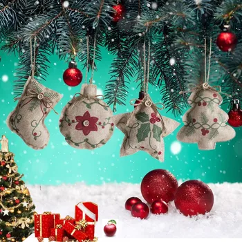 Подвески на елке Chrismtas, Подвески для Рождественских украшений, Брелки для ключей, украшения для дома, Подвесные украшения с принтом 0