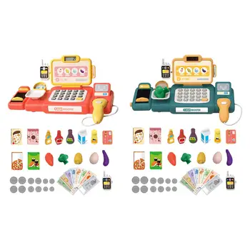 Детский игровой набор в супермаркете, играющий в еду, притворяющийся, что играет в детский магазин игрушек, кассовый аппарат для девочек, праздничные подарки 0