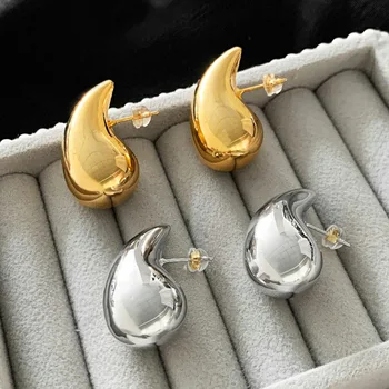 Популярные серьги-капли золотого и серебряного цвета, нишевый европейский и американский высококлассный дизайн, уникальные темпераментные серьги