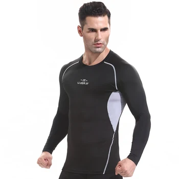 W4445 - Тренировка для фитнеса, мужская футболка с коротким рукавом, мужская одежда для бодибилдинга с термической обработкой мышц, компрессионная эластичная тонкая одежда для упражнений