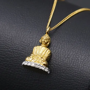 Оптовая Продажа Модного маленького Ожерелья с Подвеской в виде Будды Женская Модная Цепочка на Ключицу