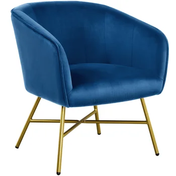 Alden Design Velvet Club Accent Chair, темно-синий