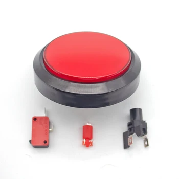 100-миллиметровый большой плоский кнопочный переключатель прямого типа со светодиодной подсветкой Super 12V для деталей игровых автоматов