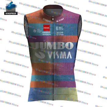 2023 Jumbo Visma Комплекты велосипедной майки Ветрозащитный Жилет без рукавов Windvest Ropa Ciclismo