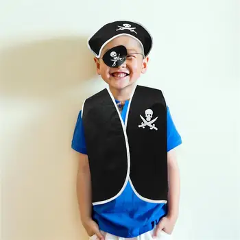 Детский костюм для пиратского шоу на Хэллоуин, пиратский наряд для вечеринки на Хэллоуин, косплей для детей, Подходящие аксессуары 1