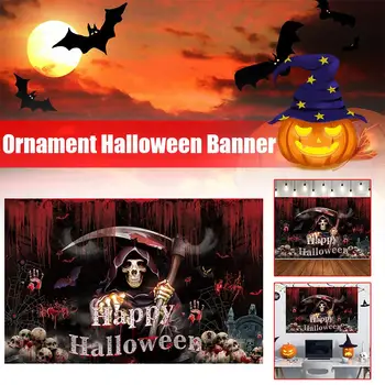 Новейший фон для баннера на Хэллоуин Happy Halloween Decoration For Home Баннер с принтом Призрака Halloween Suppiles J3A9 1